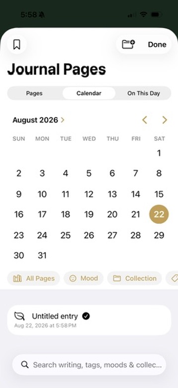 Reflection Calendar app screenshot